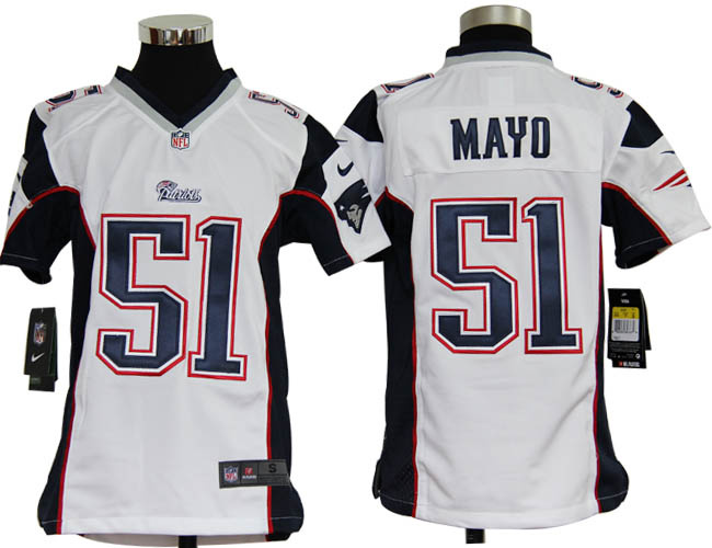 youths Jerseys nike New England Patriots 51 Jerod Mayo white Game